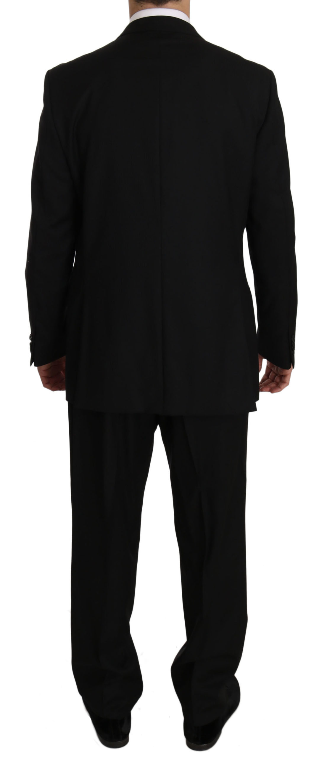 Black Solid Two Piece 3 Button Wool Suit - Youarrived