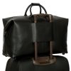 BRIC'S Made in Italy luxurious black leather travel bag week end bag