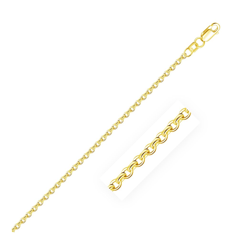 Size: 18'' - 2.3mm 10k Yellow Gold Rolo Chain - Youarrived